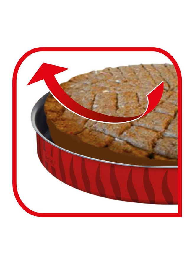 Tefal Tempo 2-Piece Round Baking Oven Dishes Set Aluminum Non-Stick Red/Black - Image 5