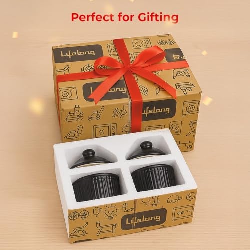 Lifelong Ceramic Coffee Mug Line Set of 4 | 250 ml | Durable Mug for Tea, Coffee, Hot Chocolate |Microwave Safe Mug for Home & Office |Stylish Glossy Finish | Hot & Cold Beverages (LLCRMMG04RL, Brown) - Image 2