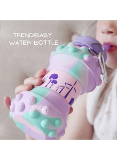 GNAFOTU Collapsible Water Bottle for Kids, Foldable BPA Free Leakproof Silicone Bottle with Cupcake Design, Portable Sports Kids Collapsible Cup, Perfect for Sports, School & Outdoor Activities  - Image 5