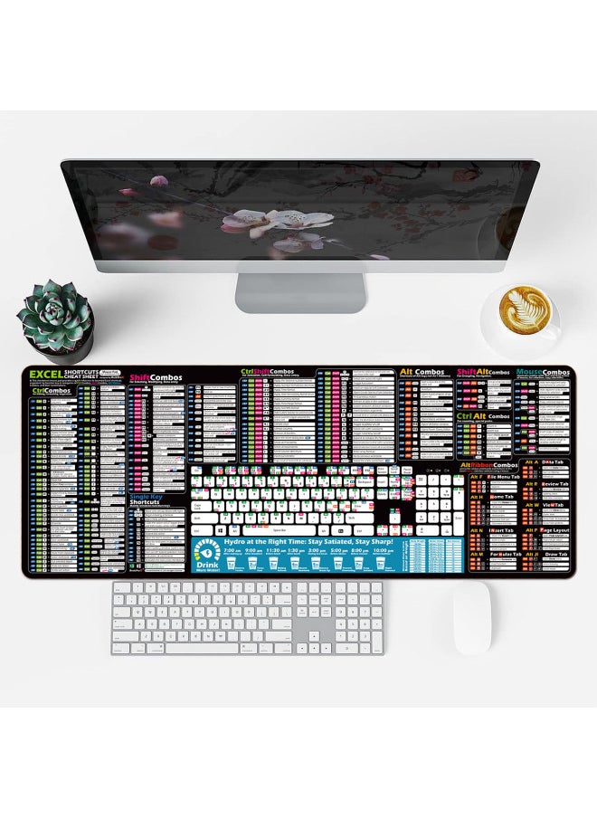 Generic - Java Language For Mouse Pad OfficeExcel Shortcut Keys Large Desk Pad Programming Order-Color:400*900*3MM-Pattern:Excel Spreadsheet Shortcut Keys - Image 1