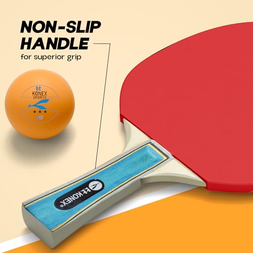 Konex Table Tennis Bat for Beginners & Intermediate Players (1pc) | Lightweight, Non Slip Handle with Advanced Rubber Paddle |Ideal for Balanced Spin & Control for Casual Games or Competitive Play - Image 3