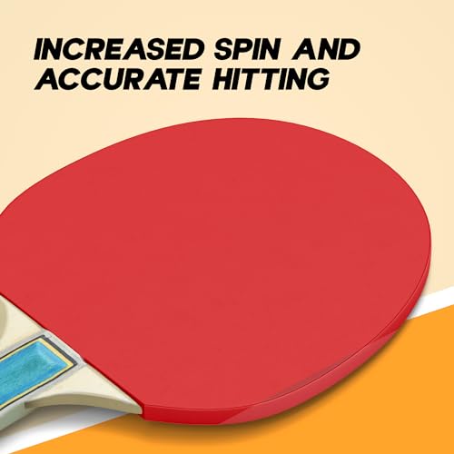 Konex Table Tennis Bat for Beginners & Intermediate Players (1pc) | Lightweight, Non Slip Handle with Advanced Rubber Paddle |Ideal for Balanced Spin & Control for Casual Games or Competitive Play - Image 4
