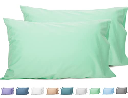 Sunflower Queen Pillowcases Set of 2 100 Cotton Queen Pillow Cases 2 2030 inches Zephyr Green Soft and Breathable