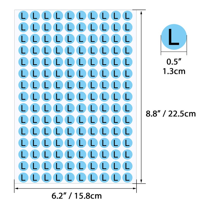 Wisdompro 4200 PCS Clothing Size Stickers, 1/2 inch Round Self Adhesive Apparel Size Labels Stickers for Clothing T Shirt Trousers Skirt Retail, 7 Sizes (XS, S, M, L, XL, XXL, XXXL) - Image 3