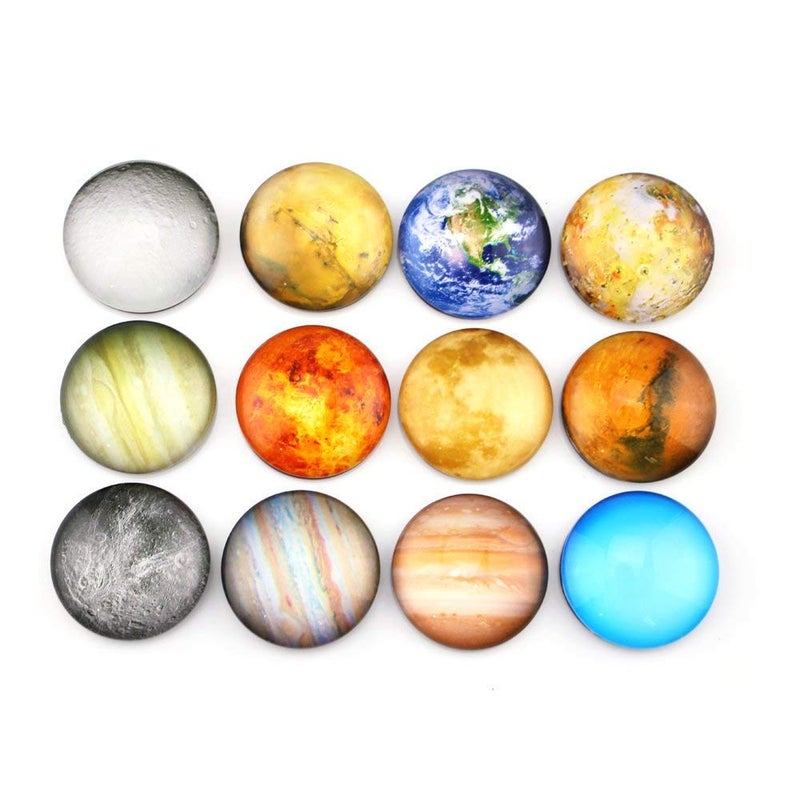 Planetary Refrigerator Magnets  12 Pack Fridge Magnets 135 Inches Diameter Best Housewarming Home Decorations Gift