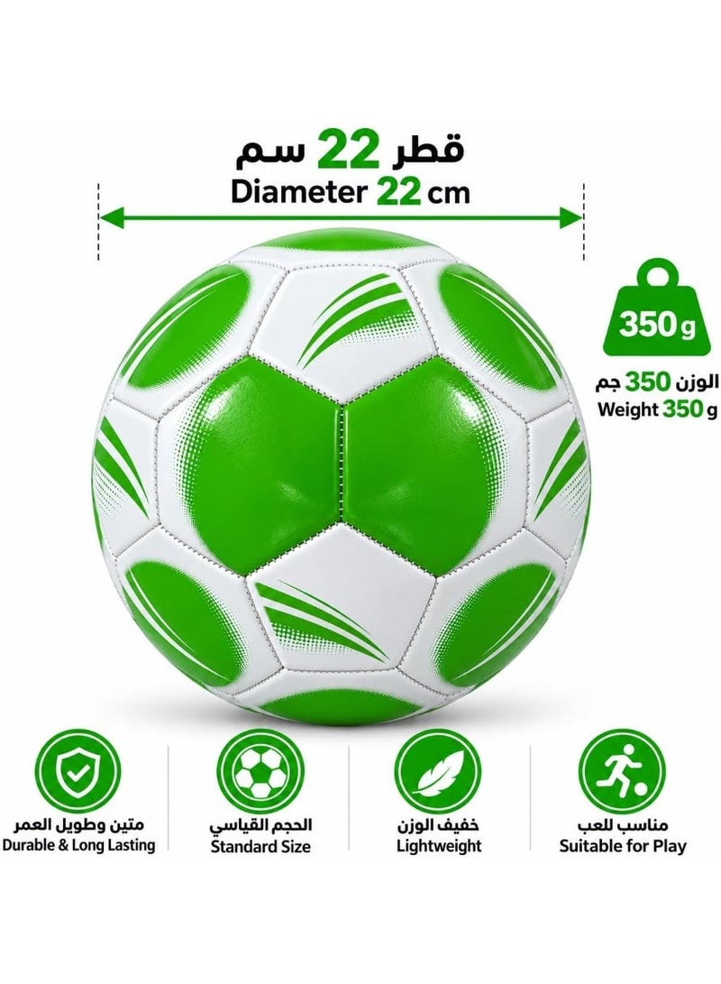 فيرست تشويس First Choice Professional Size 5 Soccer Ball, Durable and Lightweight Green and White Sports Football for Training and Matches - Image 5