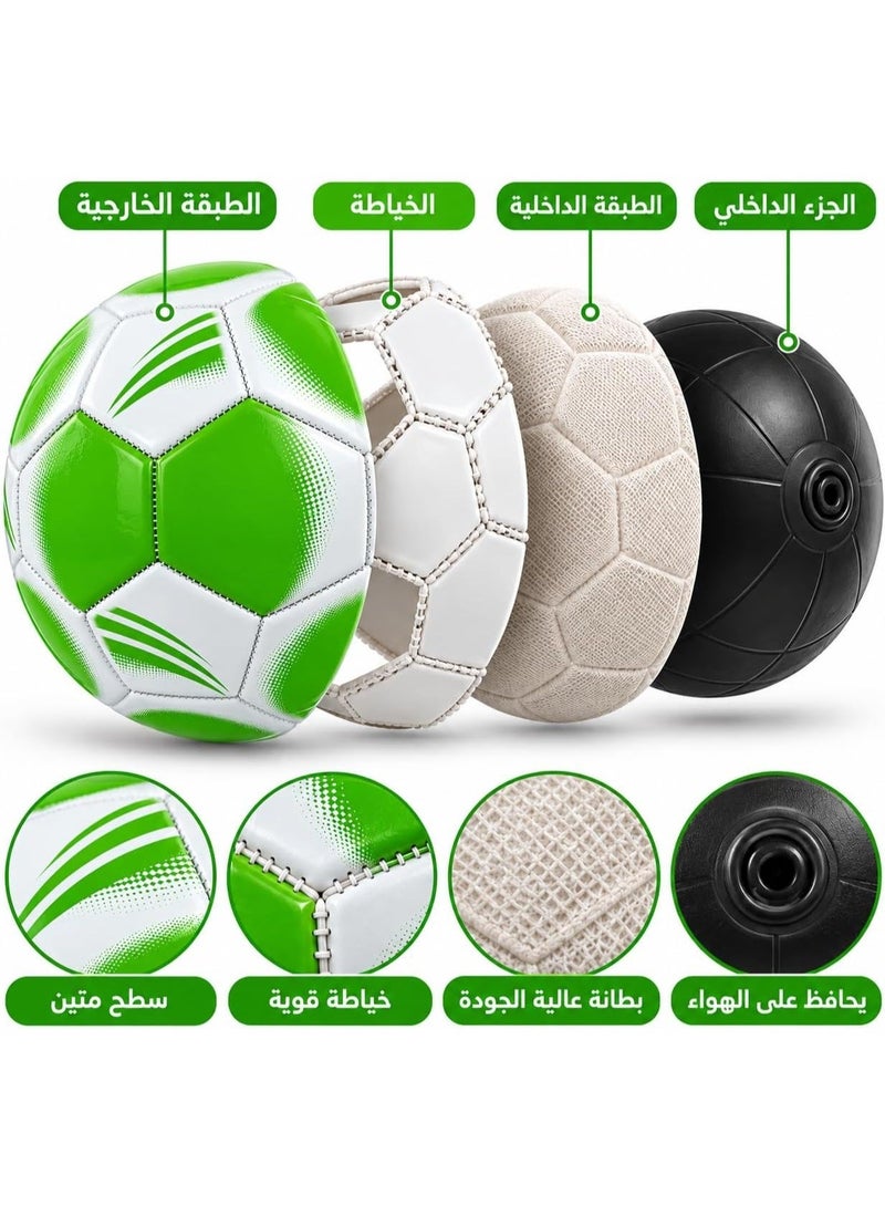 فيرست تشويس First Choice Professional Size 5 Soccer Ball, Durable and Lightweight Green and White Sports Football for Training and Matches - Image 3