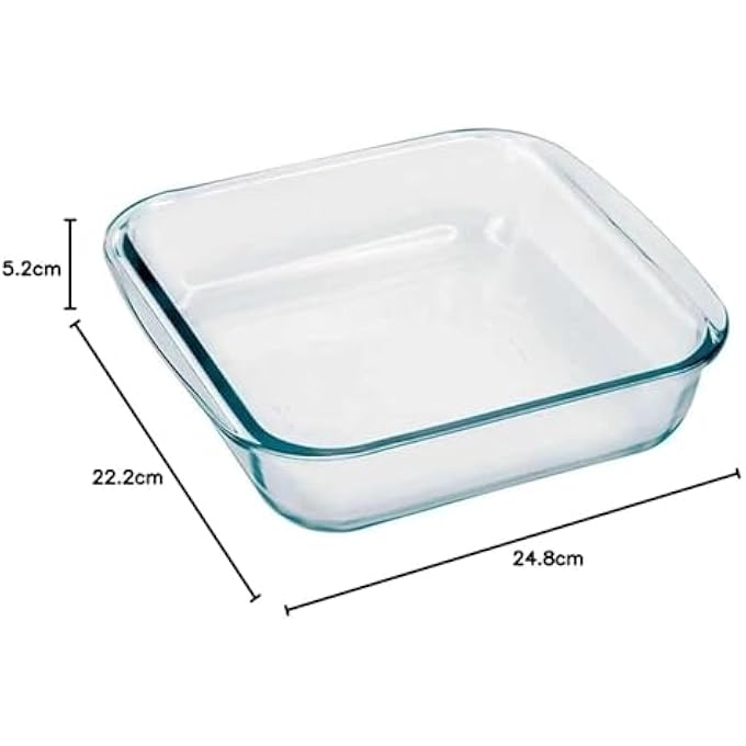 Marinex Medium Square Glass Roaster 18L  Durable HeatResistant Bakeware Dish  Transparent OvenSafe Roasting  Baking Tray  Ideal For Brownies Casseroles Pasta Bakes Desserts  Everyday Meals - Image 2