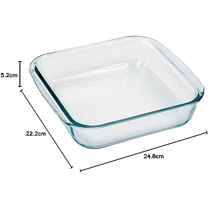 Marinex Medium Square Glass Roaster 18L  Durable HeatResistant Bakeware Dish  Transparent OvenSafe Roasting  Baking Tray  Ideal For Brownies Casseroles Pasta Bakes Desserts  Everyday Meals - Image 5
