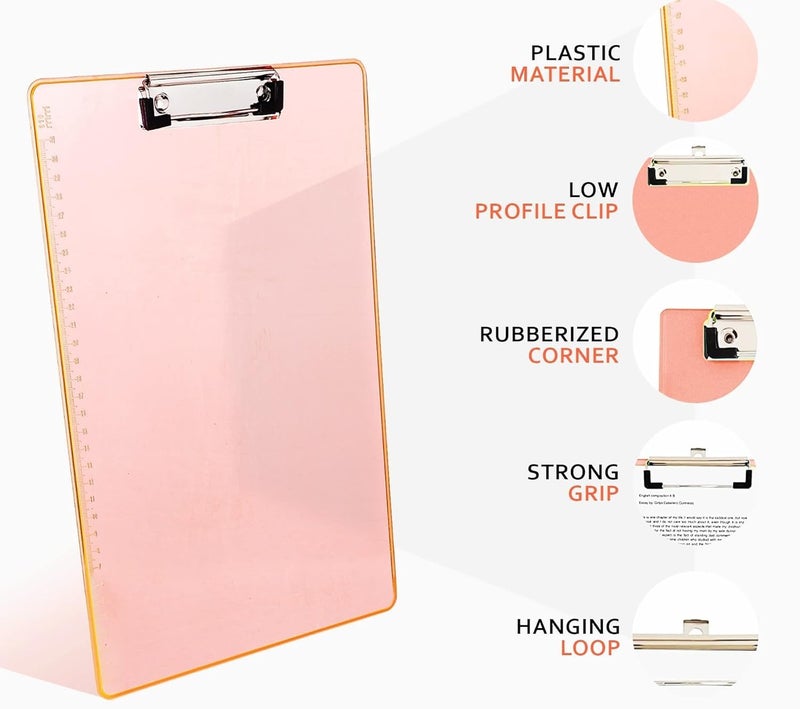 CUBIC Orange Premium Exam Clipboard | 35 x 24 Size | Unbreakable Writing Pad with Metal Clip for Students, Office & Coaching Use - Image 1