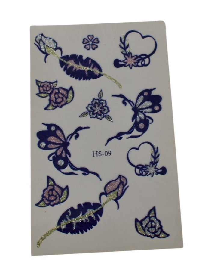 Generic - Unisex Semi Permanent Tattoo, Waterproof Realistic Temporary Tattoo, Vibrant Blue Fake Tattoo Stickers - Image 1