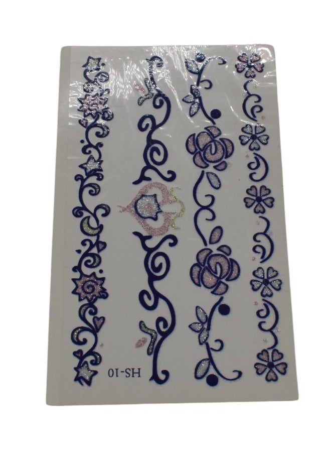 Generic - Unisex Semi Permanent Tattoo, Waterproof Realistic Temporary Tattoo, Vibrant Blue Fake Tattoo Stickers - Image 1