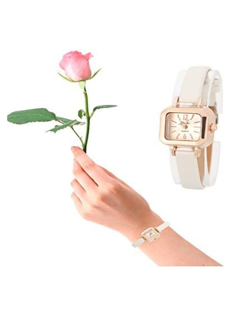 SYOSI Fashionable Female Quartz Wrist Watch, Analog PU Strap Wristwatch Quartz Watch Casual PU Strap Watch Fashion Wristwatch Chic Wristwatch Stylish Timepiece with Elegant Design for Women - Image 1