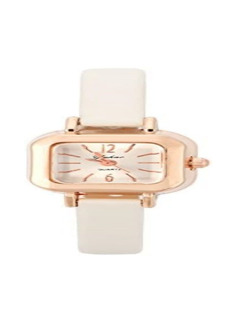 SYOSI Fashionable Female Quartz Wrist Watch, Analog PU Strap Wristwatch Quartz Watch Casual PU Strap Watch Fashion Wristwatch Chic Wristwatch Stylish Timepiece with Elegant Design for Women - Image 5