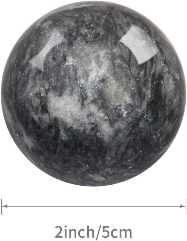 Coolrunner 2 Marble Dark Grey Baoding Balls Chinese Health Stress Relieve Hand Exercise Hand Massage Hand Balls - Image 2