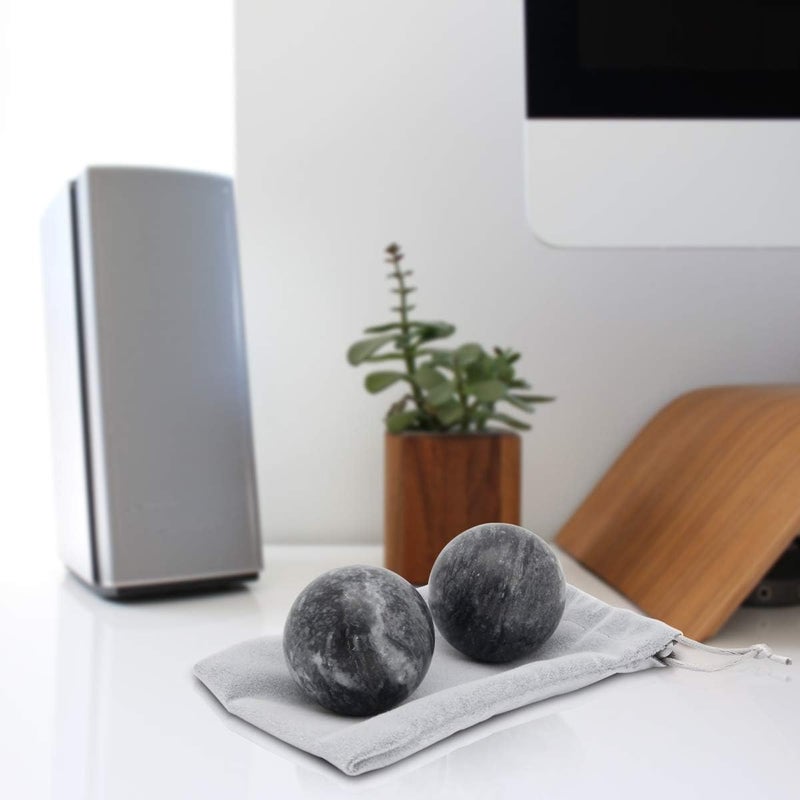 Coolrunner 2 Marble Dark Grey Baoding Balls Chinese Health Stress Relieve Hand Exercise Hand Massage Hand Balls - Image 5