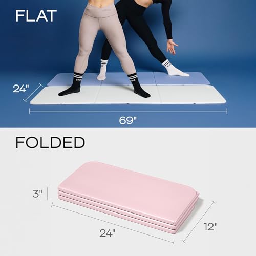 Stakt – Foldable Multi-Purpose Fitness & Yoga Mat with Patented Design, Workout Mat with Non-Slip Surface, Portable & Lightweight, For Studio or Home Use, As Seen on Shark Tank (Rosewater) - Image 4