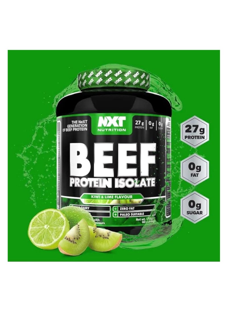 NXT Nutrition - Beef Protein Isolate, Kiwi & Lime Twist Flavour, 1.8kg, 60 Servings - Image 1