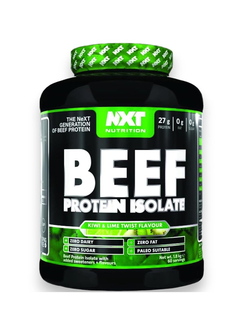 NXT Nutrition - Beef Protein Isolate, Kiwi & Lime Twist Flavour, 1.8kg, 60 Servings - Image 1