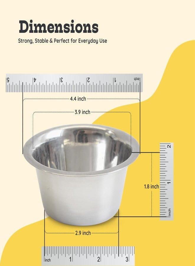 AASPIRE PETS 2-Pack Stainless Steel Cat & Dog Bowls – 8 Oz (1Cup) Each, Heavy Duty Metal Food & Water Dishes for Small Pet Only Puppy Kitten & Birds, Rust Resistant Feeding Replacement Bowl for Floor - Image 2