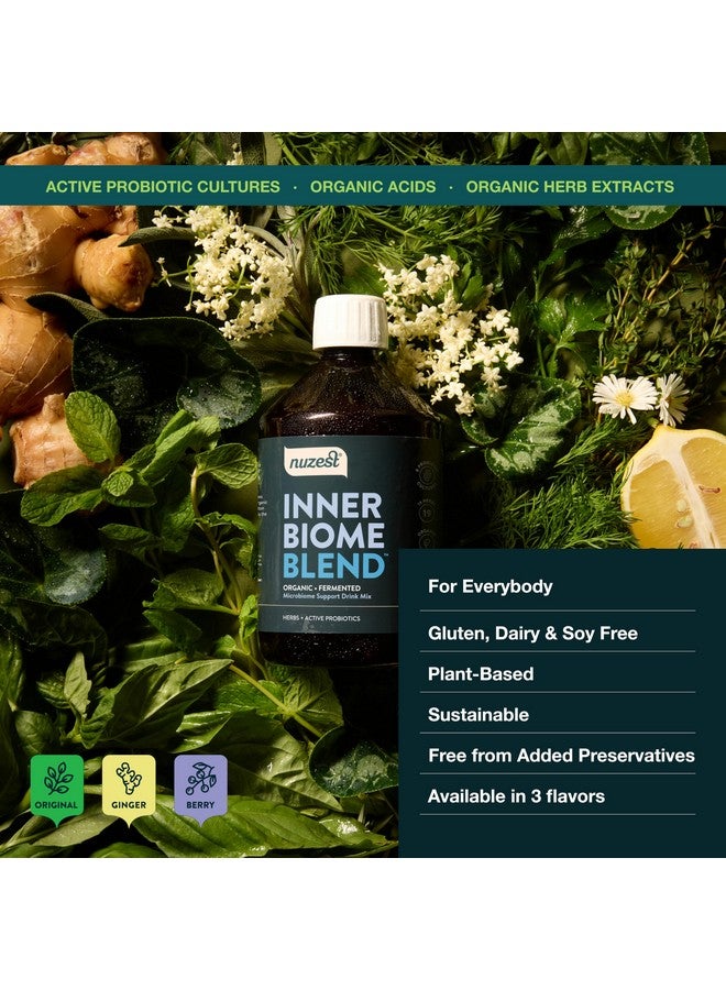 Nuzest - Inner Biome Blend - Prebiotic, Probiotic & Postbiotic Liquid Drink Mix - Microbiome Support - 8 Microbiotic Cultures, 19 Fermented Herbs - Vegan - Organic - Berry Flavour - 16.9 fl.oz/ 500ml - Image 5