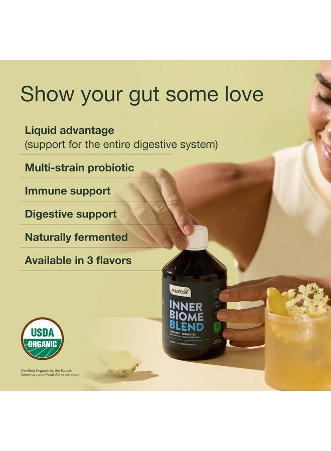 Nuzest - Inner Biome Blend - Prebiotic, Probiotic & Postbiotic Liquid Drink Mix - Microbiome Support - 8 Microbiotic Cultures, 19 Fermented Herbs - Vegan - Organic - Berry Flavour - 16.9 fl.oz/ 500ml - Image 3