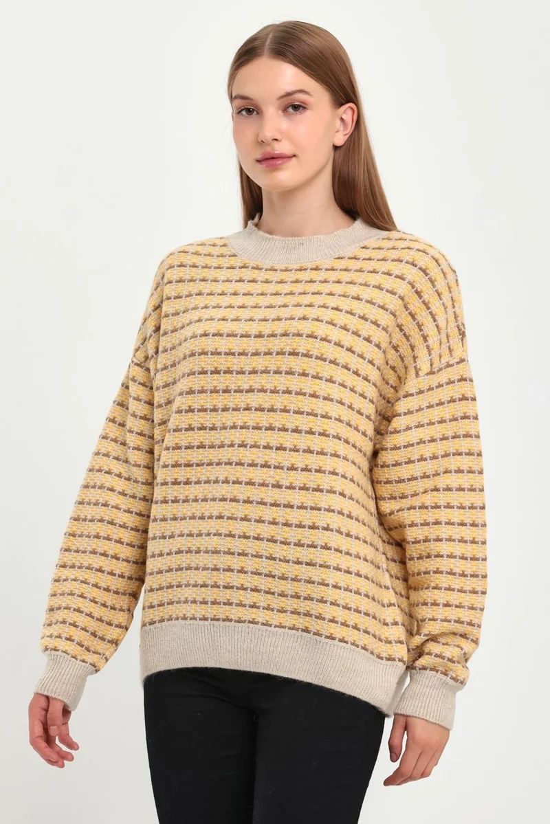 الكسندر جاردي Patterned Half Turtleneck Sweater (B23-5804)