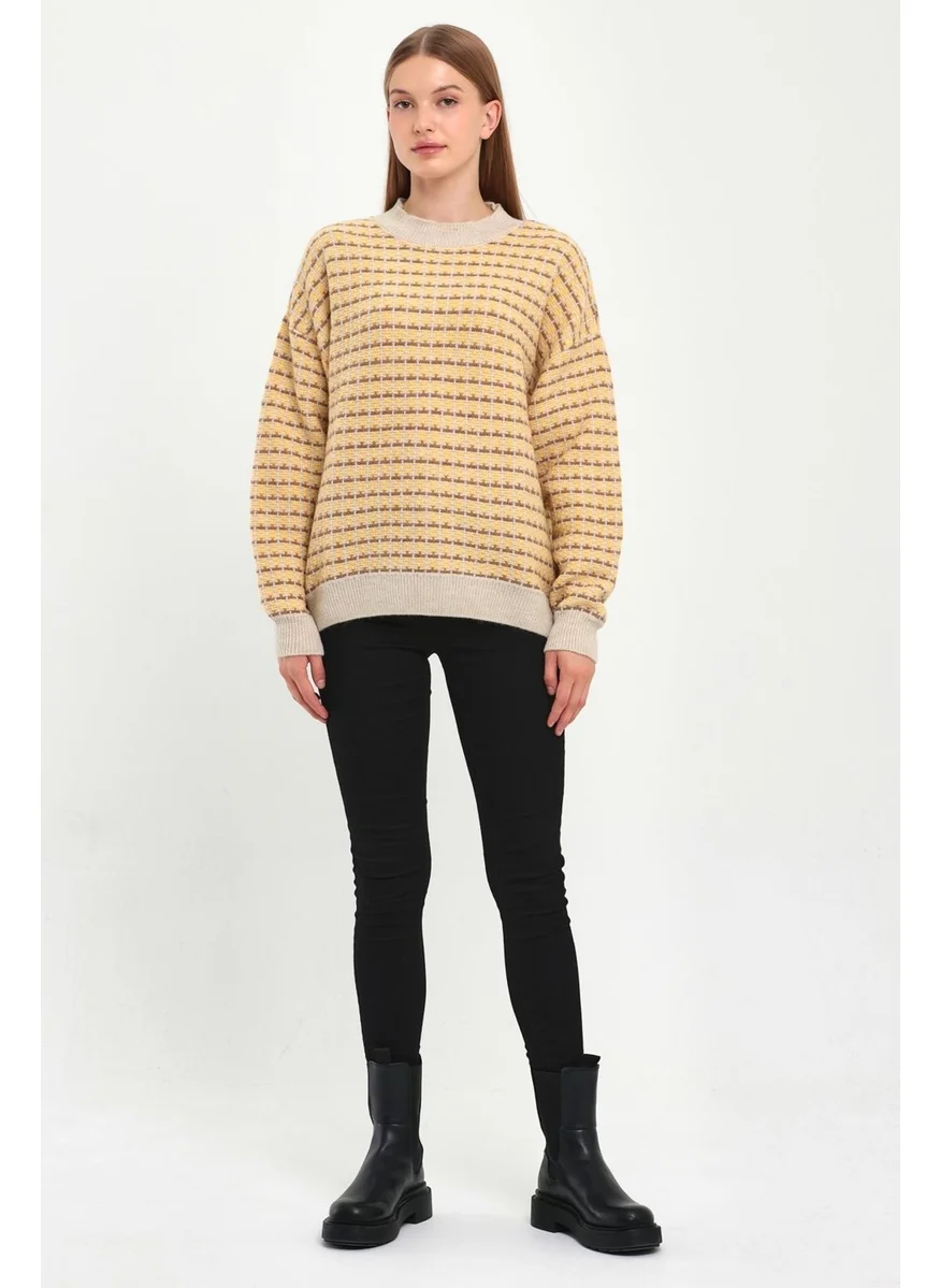 Alexandergardi Alexandergardı Patterned Half Fisherman Knitwear Sweater (B23-5804)