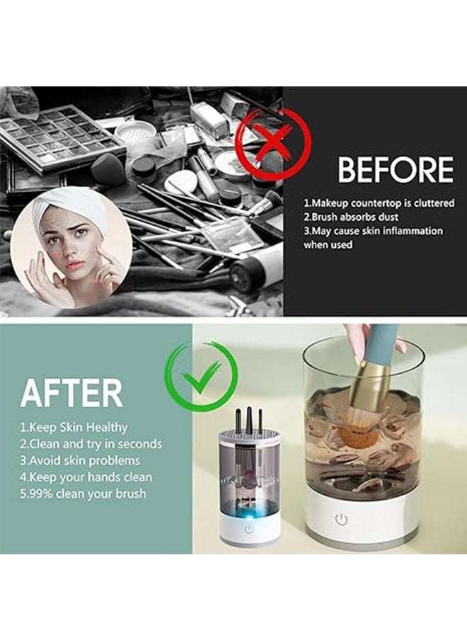 Generic Electric Makeup Brush Cleaner Machine，2 in 1 Cosmetic Brushes Cleaning Tool ，Portable Spinner Washing Blender for All Size Beauty Makeup Brushes Set  - Image 4