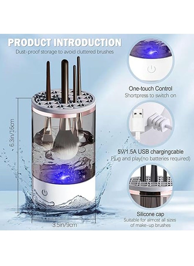 Generic Electric Makeup Brush Cleaner Machine，2 in 1 Cosmetic Brushes Cleaning Tool ，Portable Spinner Washing Blender for All Size Beauty Makeup Brushes Set  - Image 3