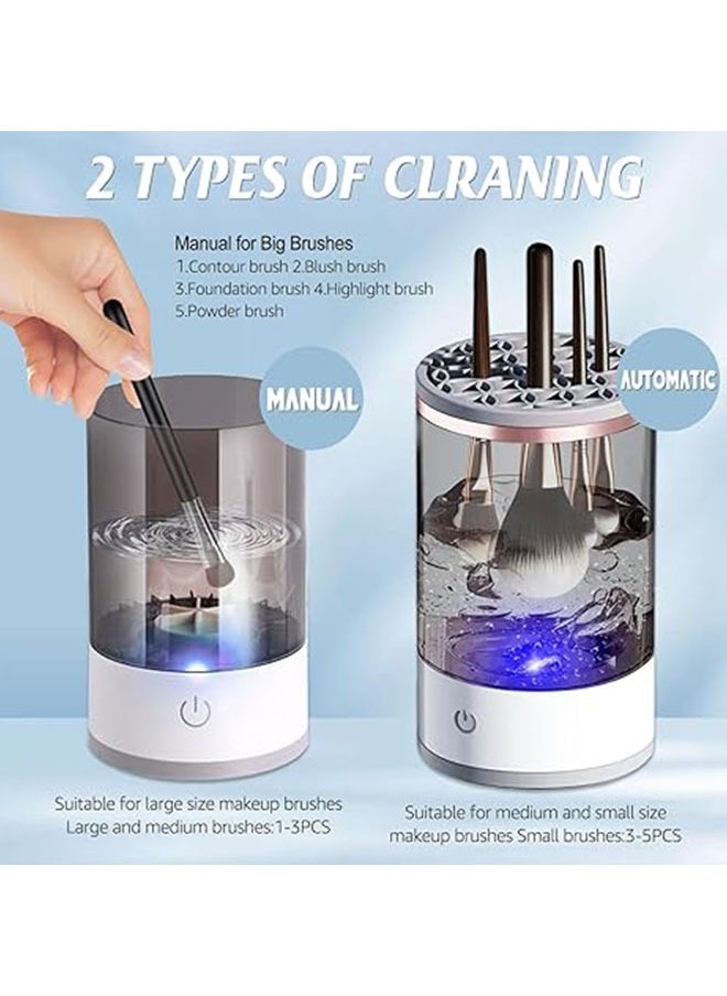 Generic Electric Makeup Brush Cleaner Machine，2 in 1 Cosmetic Brushes Cleaning Tool ，Portable Spinner Washing Blender for All Size Beauty Makeup Brushes Set  - Image 5