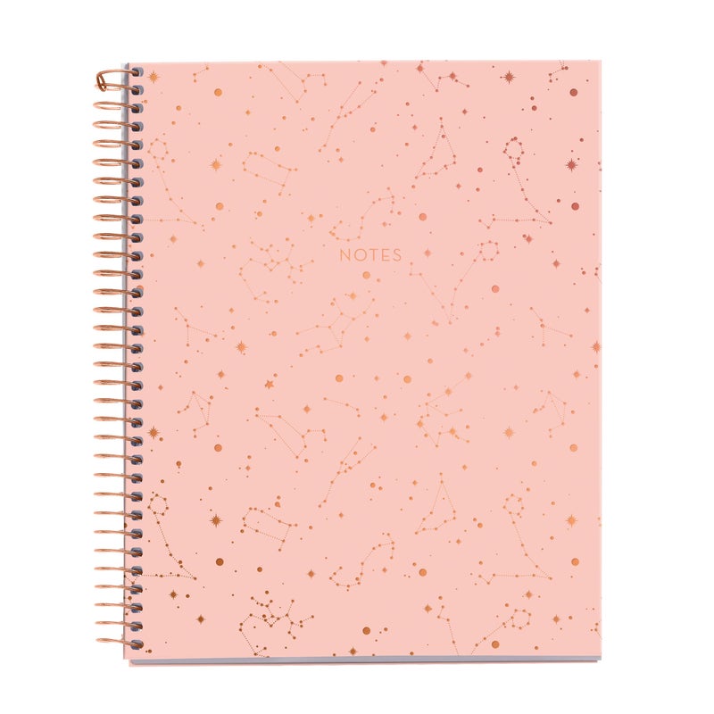 Miquel Rius M Fashion 4 Subject Spiral Notebook Lined A5825 x 587 120 Sheets White Heavyweight Paper Subjects Separated by Color 2 Hole Punched MicroPerforated Constellations Design