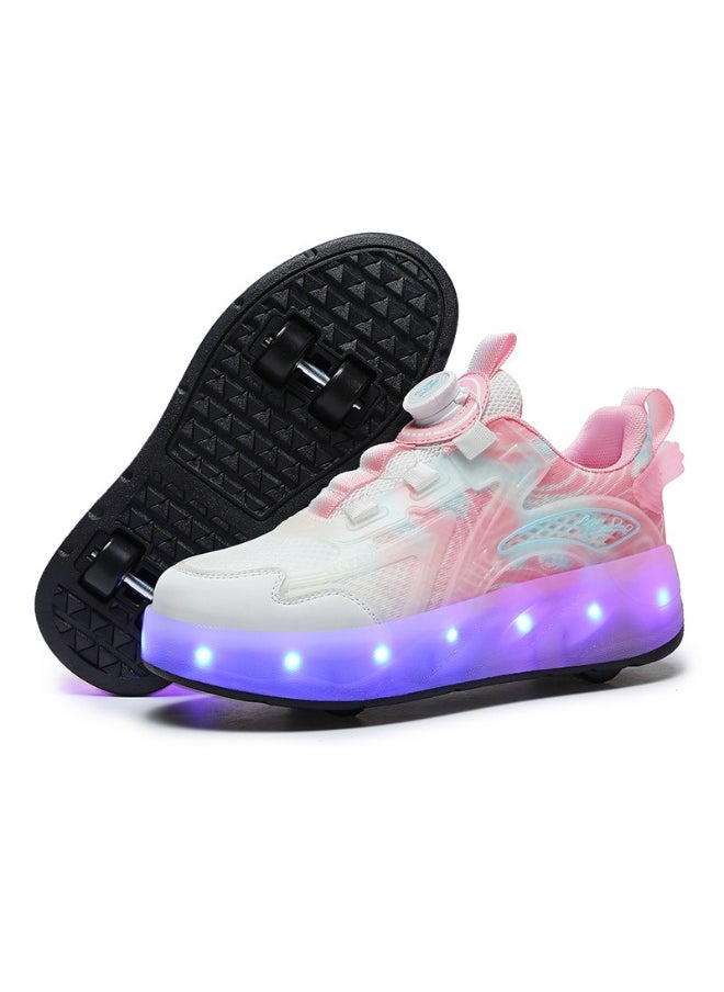 NIBEMINENT Kids Roller Skates Shoes 4 Wheels Roller Shoes Boys Girls Wheel Shoes Roller Sneakers Shoes for Beginner More Balanced  - Image 2