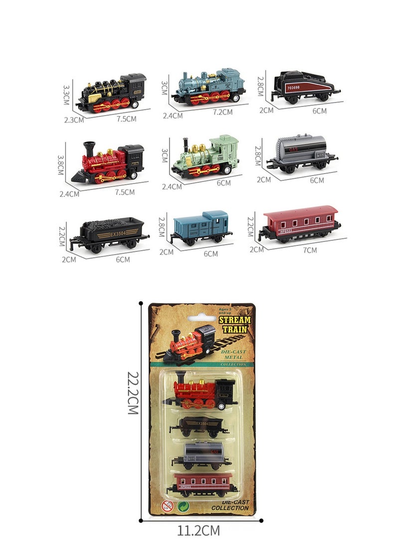 Steam Train Toy Model Retro Steam Pull Back Simulation Train Children's Toy Car Can Be Spliced ​​At Will (YL517 Green) - Image 2
