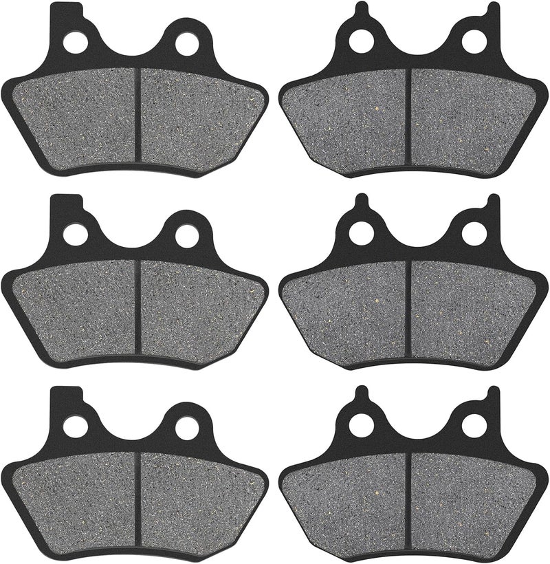 AHL Front & Rear Brake Pads Set for Harley FLHTCU-I Electra Glide Ultra Classic/FLHRCi Road King Classic/Touring FLHT 2000-2007 Dyna FXDLi Dyna Low Rider (Spoke Wheels) 2006 (Semi-metallic) - Image 1