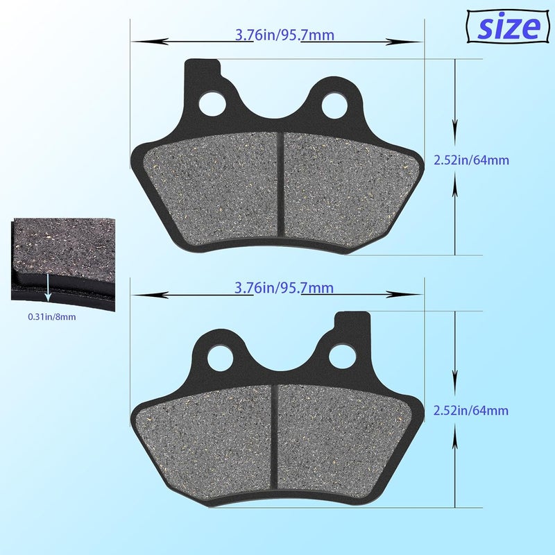 AHL Front & Rear Brake Pads Set for Harley FLHTCU-I Electra Glide Ultra Classic/FLHRCi Road King Classic/Touring FLHT 2000-2007 Dyna FXDLi Dyna Low Rider (Spoke Wheels) 2006 (Semi-metallic) - Image 5