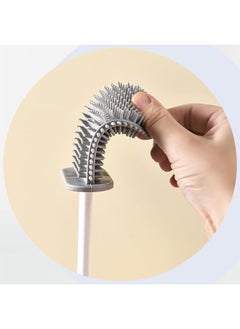 Hihonor Toilet Brush and Holder with 3 Type Brush (Round Silicone Brush+Flat Silicone Brush+Slit Brush), Toilet Cleaner Brush Clean Every Corner of The Toilet, Bathroom Cleaning Bowl Brush Kit (White)  - Image 3
