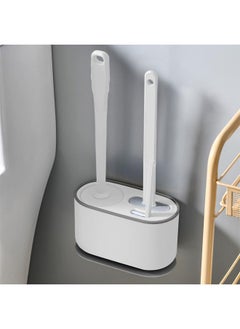 Hihonor Toilet Brush and Holder with 3 Type Brush (Round Silicone Brush+Flat Silicone Brush+Slit Brush), Toilet Cleaner Brush Clean Every Corner of The Toilet, Bathroom Cleaning Bowl Brush Kit (White)  - Image 5
