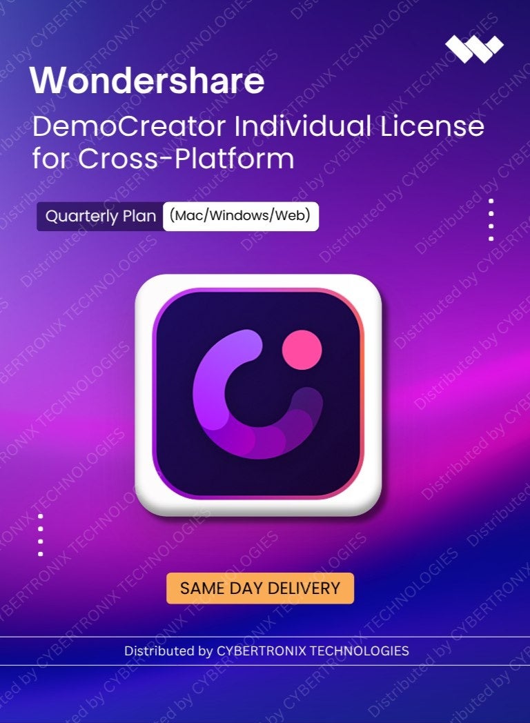 ترخيص فردي من Wondershare DemoCreator للأنظمة المتعددة (ماك/ويندوز/ويب) | خطة ربع سنوية | ترخيص رقمي | توصيل في نفس اليوم