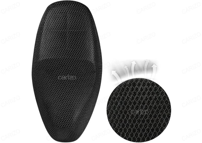 CARIZO Anti-Slip 3D Spacer Mesh Fabric Sweat-Free Waterproof Breathable Seat Cover (Black) Compatible with Suzuki Burgman Street 125 - Image 2