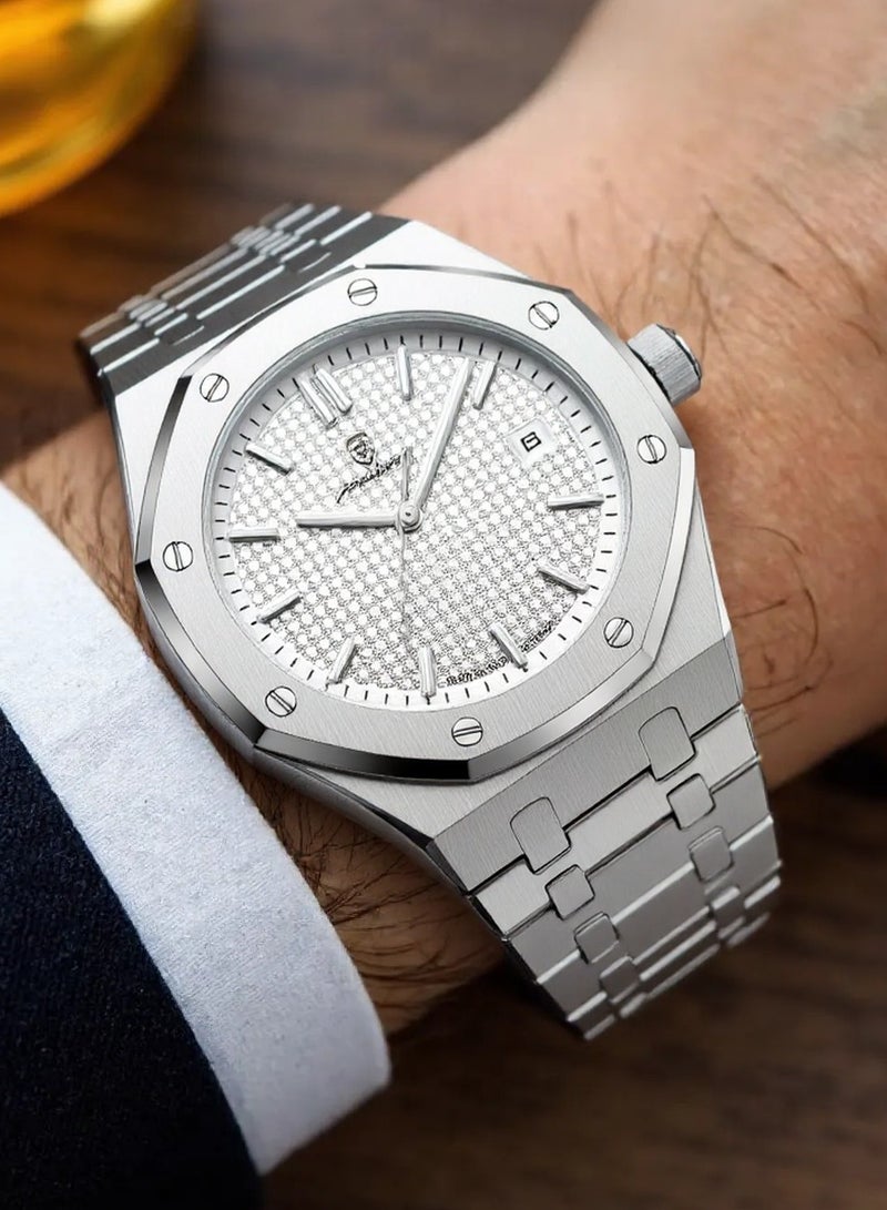 پوداجار ساعة POEDAGAR مضيئة مقاومة للماء للرجال كوارتز، ساعات يد رجالية - Image 2