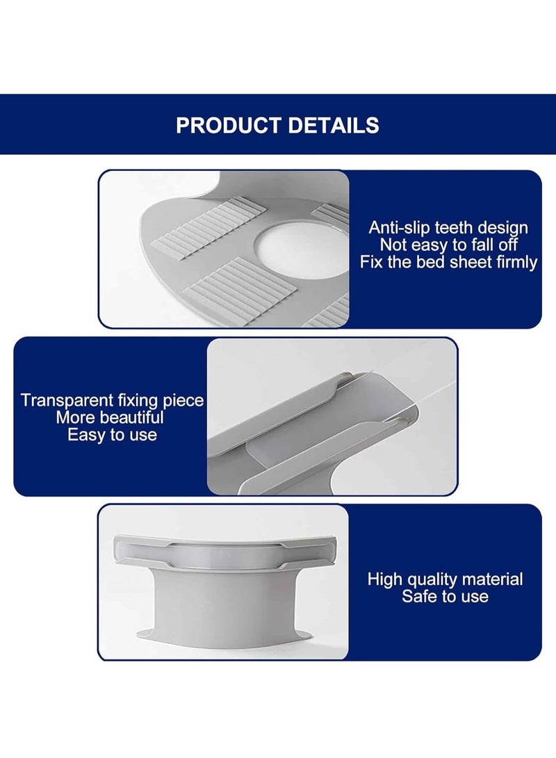 RATSAW Bed Sheet Holder Set with Lock Strips Heavy Duty Bed Sheet Fasteners Non-Slip Lock Sheet Clips for All Size Mattress Blankets Bedding Grey-4PCS - Image 4