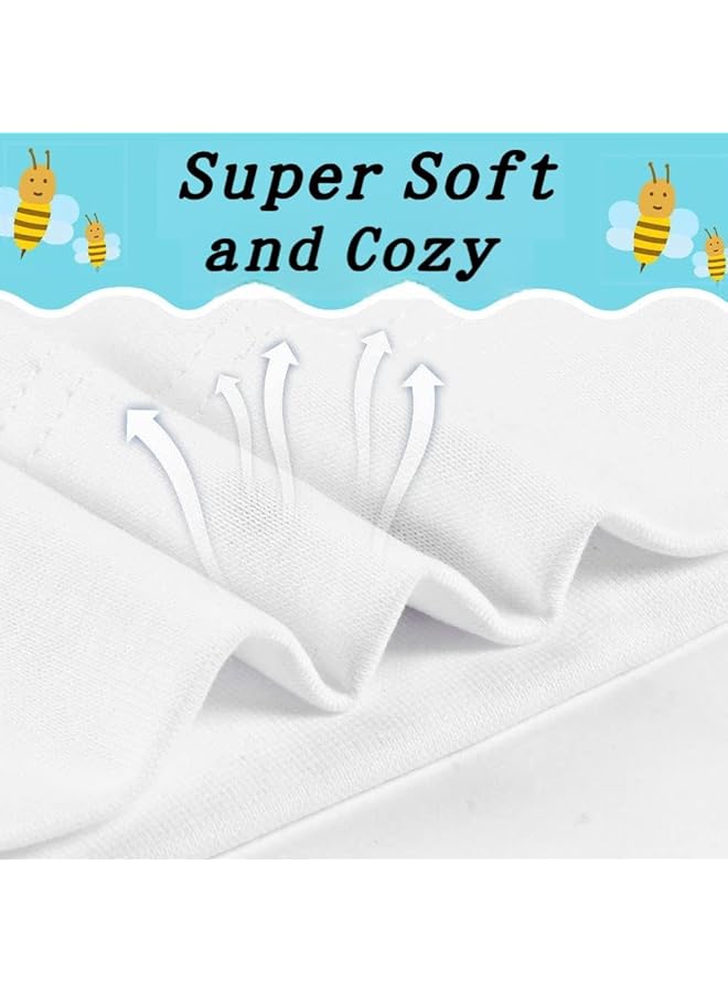 erorex Newborn Baby Hat And Mitten Set 2 White Cotton Hats With 2 Pairs Of Scratch Free Gloves For Infants  - Image 4