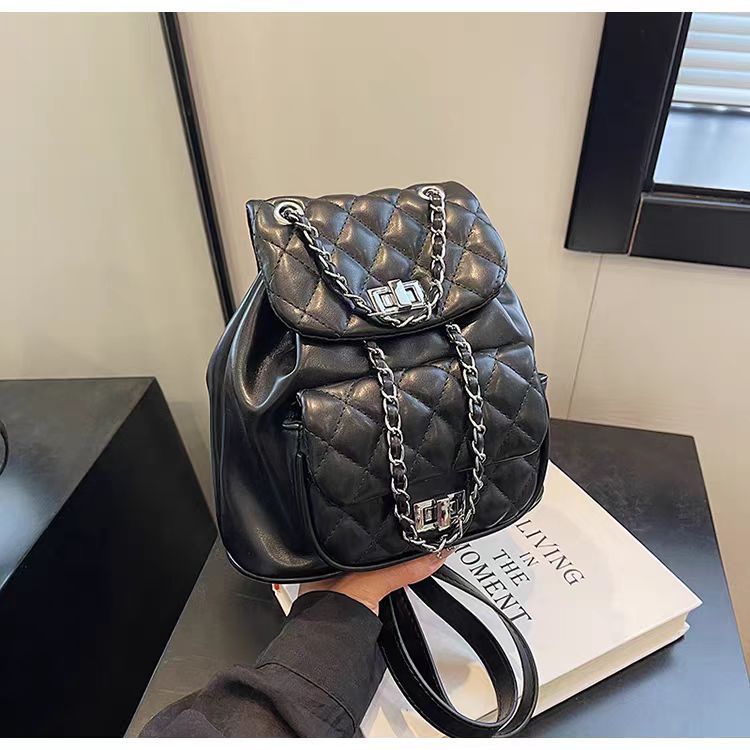 Diamond-Patterned Women'S Backpack, Versatile Trendy Small Backpack, High-End Handbag, Ladylike Style Bag, Business Opportunity Product - Image 2