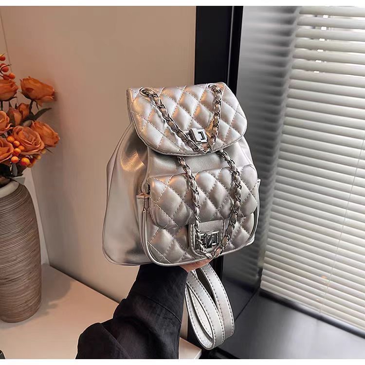 Diamond-Patterned Women'S Backpack, Versatile Trendy Small Backpack, High-End Handbag, Ladylike Style Bag, Business Opportunity Product - Image 1