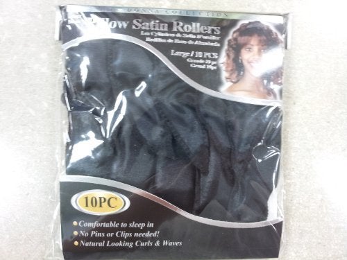 Donna Collection Pillow Satin Rollers  Black