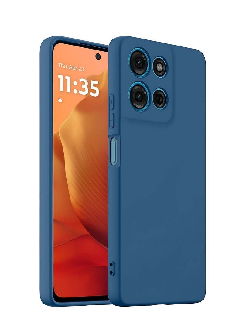 Raxoom Motorola Moto G15 4G 2025 Premium Soft Liquid Silicone Case Cover â€“ Navy Blue | Shockproof, Slim Fit, Anti-Fingerprint, Soft Microfiber Lining, Anti-Slip Grip, Stylish & Durable Back Cover for Daily Protection - Image 1
