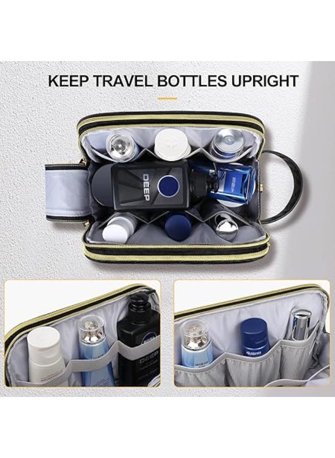 Lacdo Toiletry Bag for Men, Travel Toiletry Organizer Dopp Kit Water-resistant Shaving Bag Large Capacity for Travel Toiletries Accessories, Black - Image 5