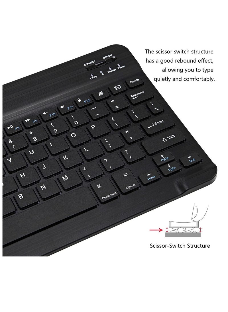 ELTRAZONE - Arabic and English Bluetooth Keyboard and Mouse Combo, Ultra-Slim Portable Compact Wireless Mouse Keyboard Set for IOS Android Windows Tablet Phone iPhone iPad Pro Air Mini (Black) - Image 1