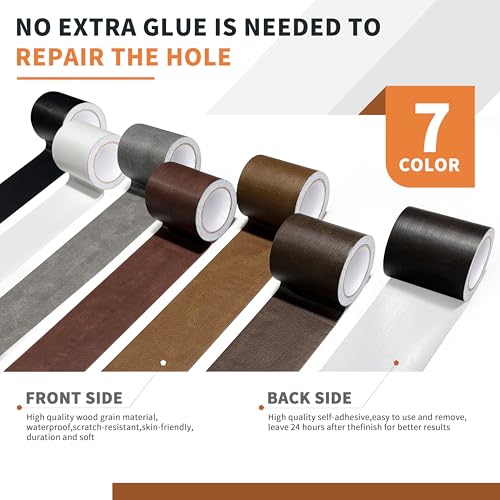 Azobur Leather Repair Tape Patch Leather Adhesive for Sofas, Car Seats, Handbags, Jackets,First Aid Patch 3.9''x15' (White Leather) - Image 5